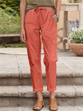 Women's Contrast Color Patchwork Casual Drawstring Pants