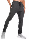 Men's Stretchy Casual Solid Color Lace Up Sport Pants