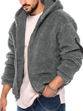 Men's Double Sided Plush Zipper Hoodies with Pocket