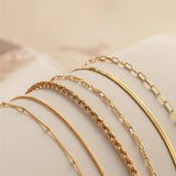 6pcs/Set Multi-layer Thin Chain Simple Bracelets