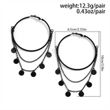 Ladies Five-Pointed Star & Sequin Hoop Earrings