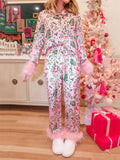 Christmas New Year Cute Fluffy Pajama Set for Female