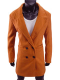 Women's Autumn Solid Color Notched Lapel Mid-Length Woolen Coat