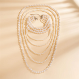 Women's Multilayer Artificial Pearls Graceful Party Necklaces