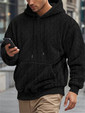 Men's Winter Casual Loose Fluffy Hoodies with Pocket