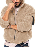 Men's Double Sided Plush Zipper Hoodies with Pocket