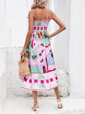 Women's Sexy Cosy Print Sleeveless Large Swing Dresses