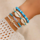 4pcs/Set Starfish Seashell Letter SUN Boho Style Bracelets