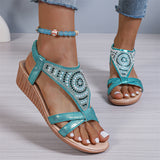 Women's Side Cutout Strap Rhinestone Sequin Sandals