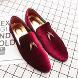 Men's Luxury Faux Suede Dress Shoes with Ox Horn Decoration