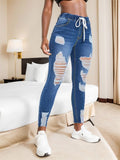 Women's Stretchy Comfortable Ripped Denim Pants