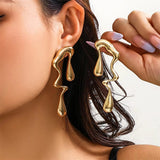 Flowing Water Shaped Exaggerated Earrings for Women