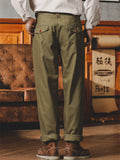 Men's Vintage Style Straight Leg High-rise American Causal Pants