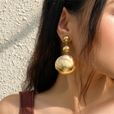 Cyberpunk Style Metal Semicircle Pendant Earrings for Women