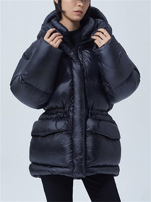 Women's Super Warm Lightweight White Duck Down Bubble Coat