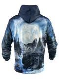 Mighty Wolf King 3D Animal Print Men's Casual Hoodies