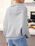 Ladies Oversized Batwing Sleeve Boatneck Knit Sweaters