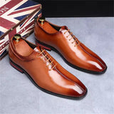 Men's Oxford Party Square Toe Microfiber Leather Dress Shoes