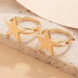 Fashionable Simple 2Pcs/Set Star Rings for Women