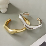 Couple Irregular Wave Shaped Cuff Bangles Bracelets