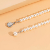 Elegant Imitation White Pearl Wedding Pendant Necklace for Lady