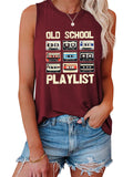 Ladies Retro Music Cassette Tape Graphic Tank Top T-shirts