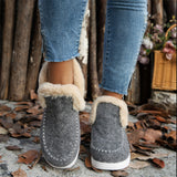 Women's Super Comfy Plush Lined Fuzzy Slip-On Ankle Boots