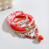 Valentine's Day Gifts Sweet Multilayer Letter Strawberry Bracelets