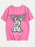 Women's Fashion Summer Bad Rabbit Print Tees