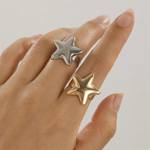 Women's Simple Vogue Gold & Silver Star Rings