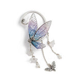 Fairy Wings Floral Pearl Pendant Clip Earring for Women