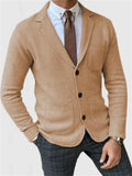 British Style Slim Fit Notched Lapel Button Up Coat for Men