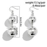 Ladies Disco Ball Glitter Spherical Earrings