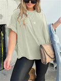 Stylish Side Studded Oversized Short Sleeve Shirt for Women