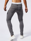 Men's Street Style Ripped Elasticity Summer Skinny Jeans