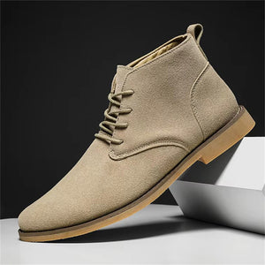 Men's Fashionable Cozy Faux Suede Lace Up Ankle Boots