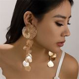 Vintage Leaf Tassel Drop Earrings for Lady