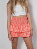 Sweet High-Rise Ruffled Short Skirt for Female