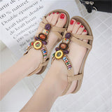 Female Leisure Chic Ethnic Style Beaded Sandals