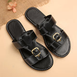 Women's Leisure Metal Buckle Open Toe Roman Slippers