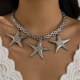 Plain Metallic Starfish Pendant Necklaces for Women