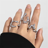 3Pcs/Set Female Fashionable Water Drop Shaped Irregular Rings