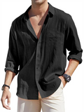 Casual Loose Fit Button Up Shirts for Men