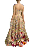 3D Flower Embroidered Wedding Dress for Women