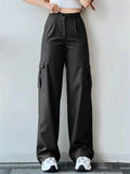 Female Comfort Multi-Pocket Wide Leg Cargo Pants