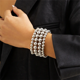 Unisex Exaggerated Bead Ball Chain Punk Bracelets