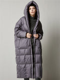 Winter Hooded Super Soft Cozy Long Down Coat for Women