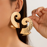 Female Irregular Curved Wave Shaped Pierced Earrings