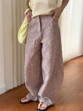 Women's Chic Cozy Oversized Cotton Linen Plaid Trousers