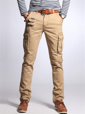 Solid Color & Camouflage Print Hard-Wearing Cargo Pants for Men